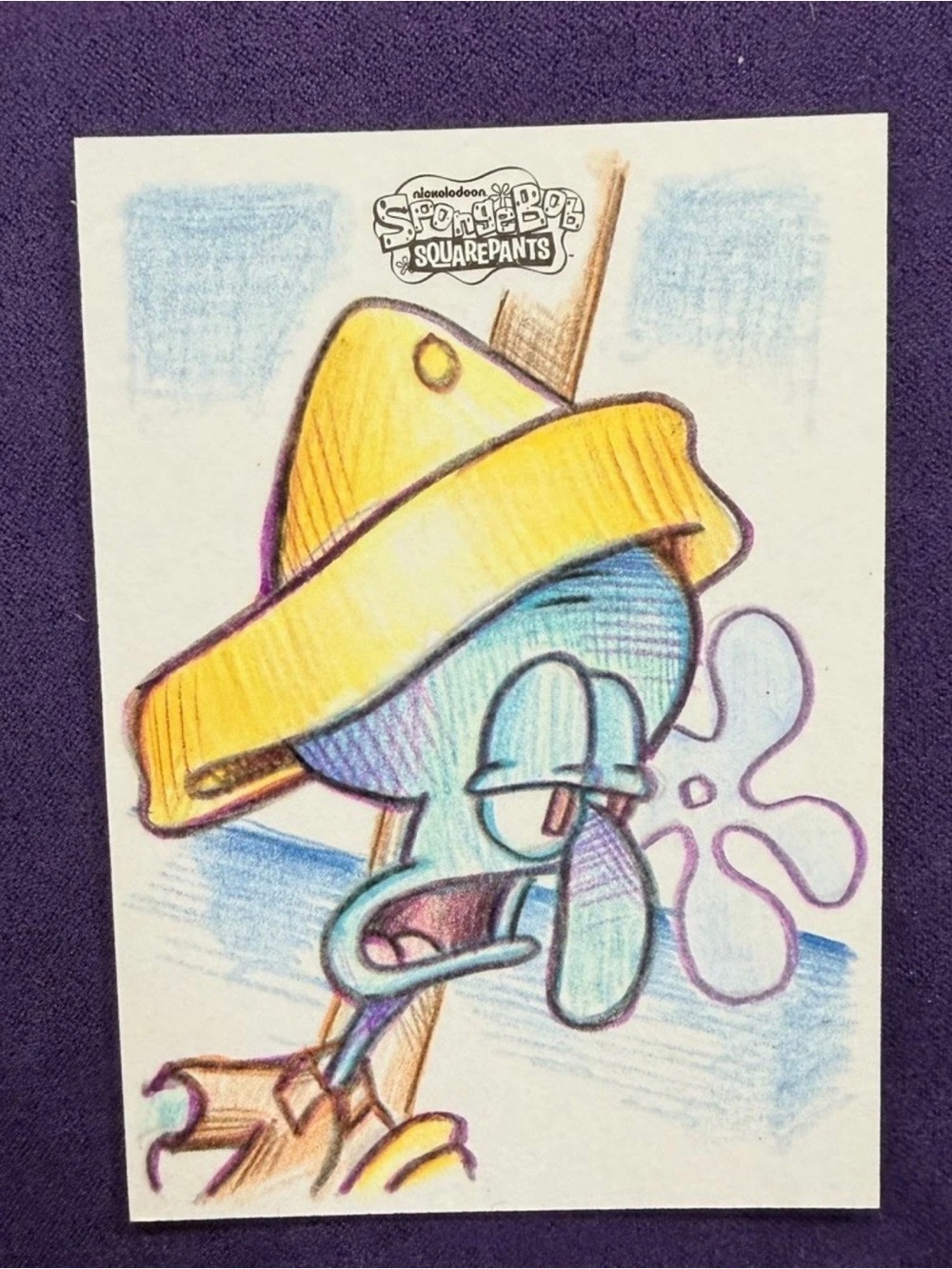2025 Topps Chrome SpongeBob 25th Anniv Squidward 1/1 Original Sketch Card Auto